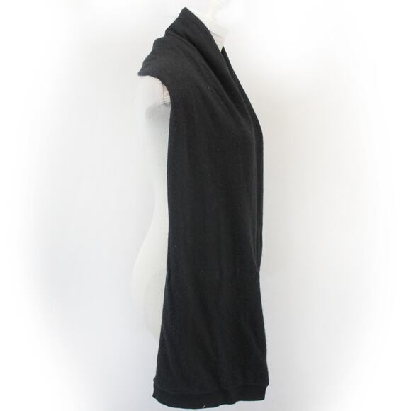 GD Knit 2-ply 100% Cashmere Double Black Sequin logo Scarf Soft Warm Designer - Picture 4 of 9